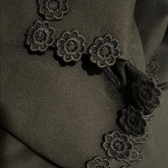 Kate Spade Floral Lace-Trim Coat | Black Wool-Cotton | Mid-Length | NWOT - Picture 11 of 11